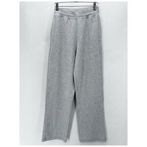 Alo Yoga Micro Waffle Wide Leg Sweatpants Size XS Light Gray Lounge Cozy Preppy